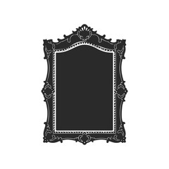 Ornate vintage decorative frame with intricate black detailing