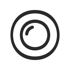 Minimalist black and white target icon with concentric circles