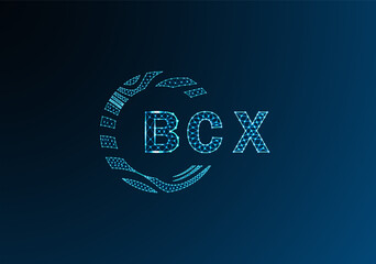 BCX low poly letter logo vector design. BCX lower poly logo design. BCX unique low poly logo design.