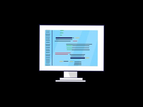 program code on computer screen. Coding process in action. Ideal for software development, coding technology, and web development concepts.