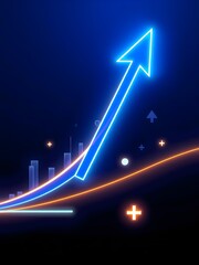 Golden orange arrow with warm light glow