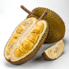 Fototapeta premium Fresh jackfruit isolated on white background.