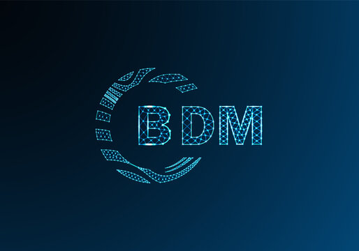 BDM low poly letter logo vector design. BDM lower poly logo design. BDM unique low poly logo design.