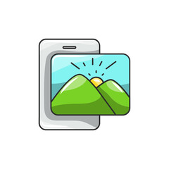 Digital Sunset Icon, Screen Time Boundary Symbol.
