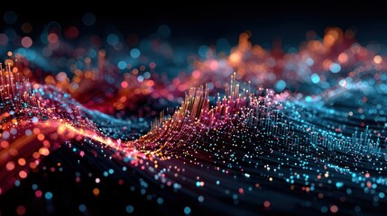 Abstract digital waves of light