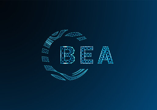 BEA low poly letter logo vector design. BEA lower poly logo design. BEA unique low poly logo design.