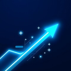 Curved upward arrow with flowing light trail