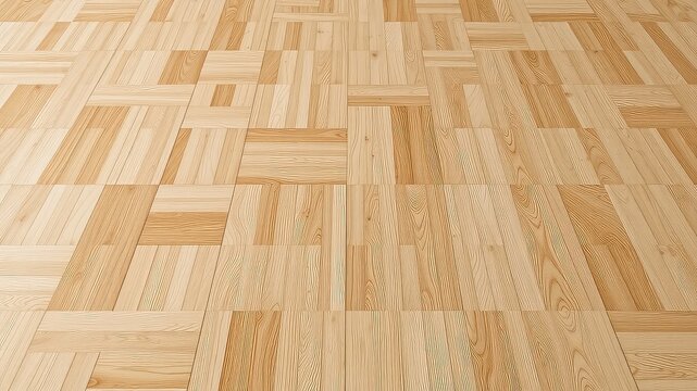 Clean parquet wooden flooring pattern in light brown tones creates a feeling of home warmth
