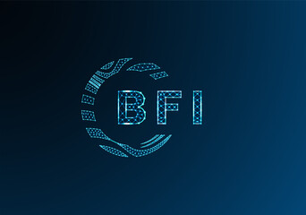 BFI low poly letter logo vector design. BFI lower poly logo design. BFI unique low poly logo design.