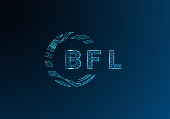 BFL low poly letter logo vector design. BFL lower poly logo design. BFL unique low poly logo design.