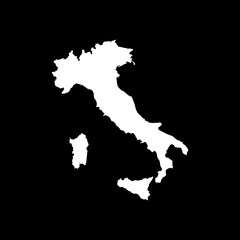Italy silhouette map icon isolated on black background