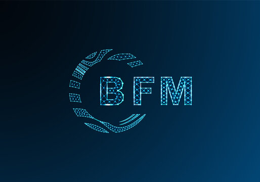 BFM low poly letter logo vector design. BFM lower poly logo design. BFM unique low poly logo design.