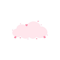 Cute clouds with heart vector illustration 