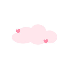 Cute clouds with heart vector illustration 