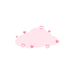 Cute clouds with heart vector illustration 