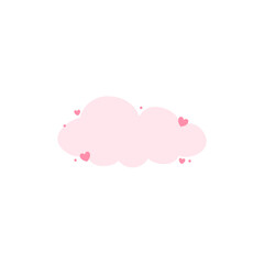 Cute clouds with heart vector illustration 