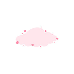 Cute clouds with heart vector illustration 