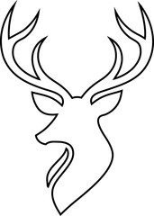  Deer head line art icon, great for minimal branding, trail signs, and adventure gear.

