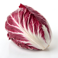 Radicchio red salad isolated on white background.
