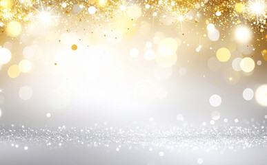 金と白の輝きが美しい華やかなキラキラ背景	
