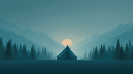Camping in Mountains: Tent, Sunrise, Nature Escape