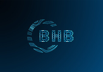 Obraz premium BHB low poly letter logo vector design. BHB lower poly logo design. BHB unique low poly logo design.