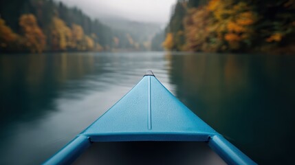 Canoeing Lake Adventure: Fall Foliage & Blue Canoe Trip