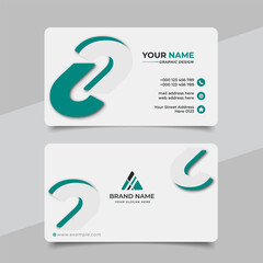 Creative modern green business card design  name card corporate visiting card and simple clean template vector design