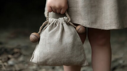 Child Carrying Bag, Handmade Cloth Bag, Rustic Style