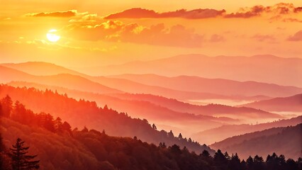 sunrise in the mountains