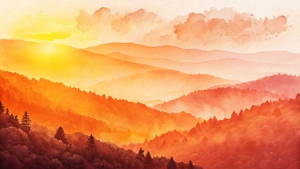 sunset in mountains