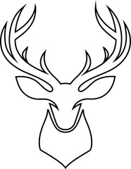 Outline vector of a deer head, perfect for eco labels, wildlife graphics, and rustic product tags.

