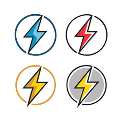 Set Of Lightning Icon
