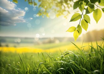 green grass and sun