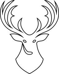 Minimalist deer head outline vector icon, great for branding outdoor wear and nature conservation projects.

