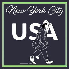 Obraz premium Cartoon illustration of a vintage fashion woman in retro style sketch design