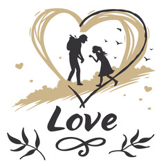 vector illustration of a happy couple