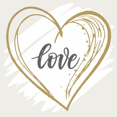 heart made of gold ribbon