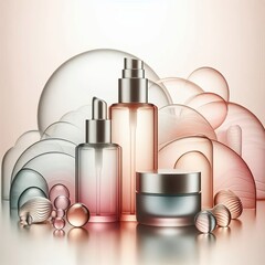 Glassware Skincare bottles serum moisturizer made