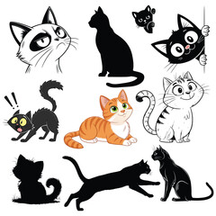 Cat Cartoon Illustrations