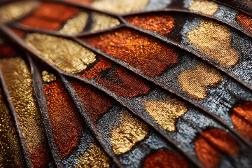 A Magnified View of Intricate Patterns and Textures in Butterfly Wings Capturing Nature's Artistry in Vivid Detail