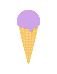 アイスクリーム　ブルーベリー　ブドウ　コーン　アイス　イラスト