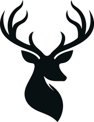 Simple deer silhouette flat design, perfect for eco-friendly branding, forest apps, and wildlife logos.

