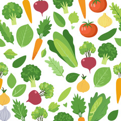 Fototapeta premium Colorful Vegetable Pattern Design 1.
