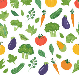 Fototapeta premium Vibrant Assortment of Fresh Vegetables and Greens.