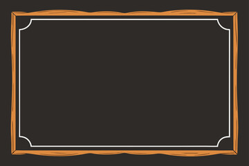Rustic wood border with white inner frame on dark background