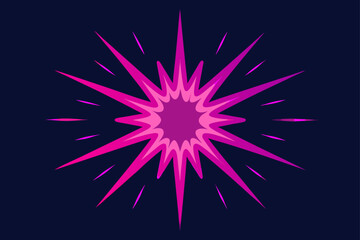Fototapeta premium Vibrant pink starburst explosion on dark blue background