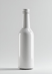 Blank white bottle on a light background
