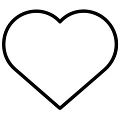 Simple black outline heart shape