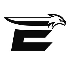 Letter E Eagle Logo Vector